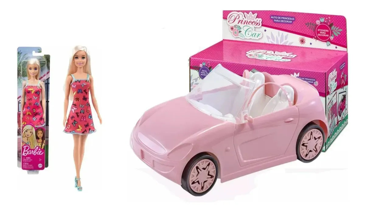 Combo Auto Princess 711b + Muñeca T7439 Original Mattel