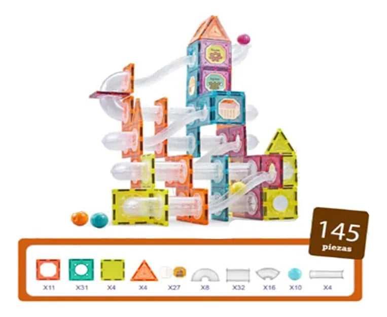 Bloques Construcción Magnéticos Magnetic Tiles Shine 2414002Magnéticos Tiles 145PCS 2414002