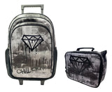 Combo Escolar Mochila 18p + Lunchera Chill Out Zykl002 Shine Negro