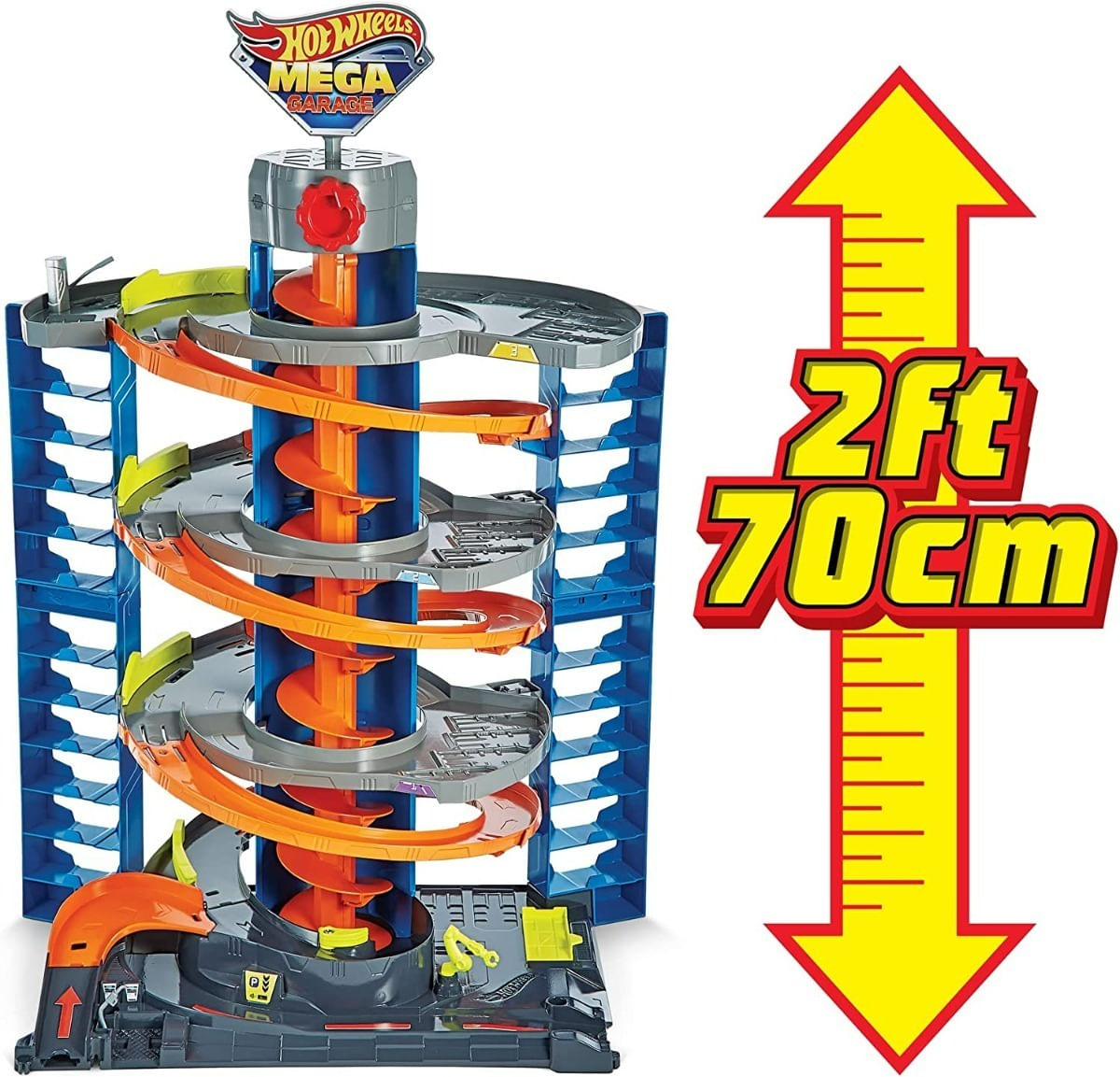 Hot Wheels Pista Mega Garaje Con 1 Auto Gtt95 Mattel