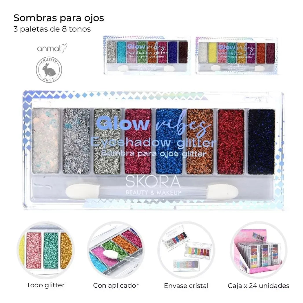 Sombra Para Ojos Glitter Glow Vibes Con Aplicador Modelo 3 39554