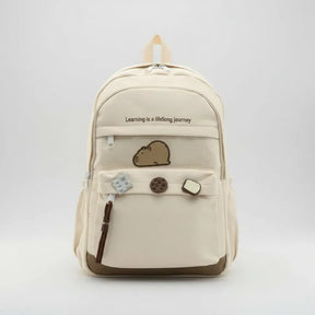 Mochila Escolar Llavero Capibara Blanco KL1159