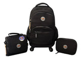 Combo Mochila 18p Carrito + Lunchera + Cartuchera Kinderland Negro-sl2504-sl2501-sl2503