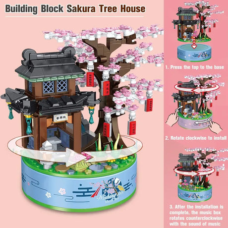 Panlos Bricks Caja Musical Casa Del Árbol Sakura 660pzs 2268201