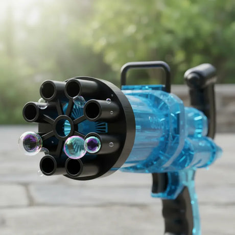 Pistola Burbujero A Pila 8 Agujeros Con Luz Kb1124 Azul Shine