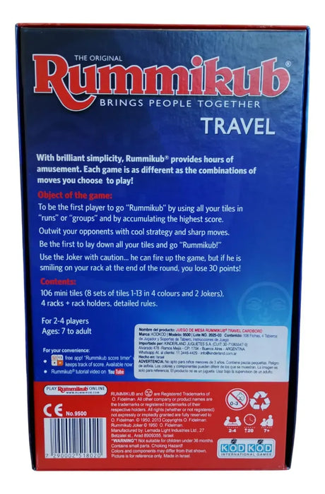Rummikub Juego Rummy Burako Original Travel 9500