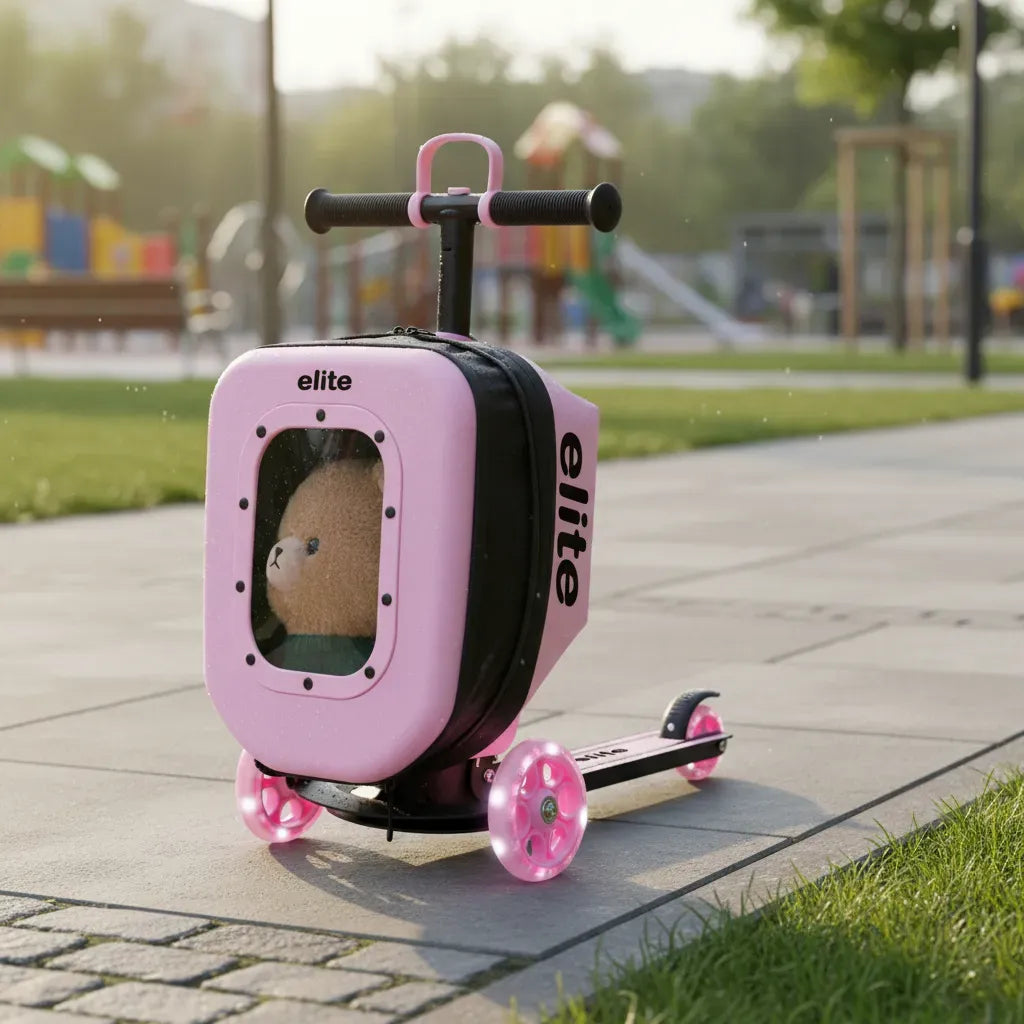Monopatín Infantil 3 Ruedas Con Mochila Luces Yx-hls01 Shine Rosa