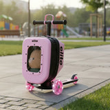 Monopatín Infantil 3 Ruedas Con Mochila Luces Yx-hls01 Shine Rosa
