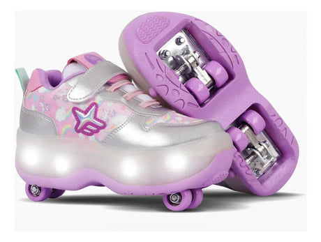 Footy Zapatillas 2Roll Rainbow Lila Con Luces Led  2ROLL830.01