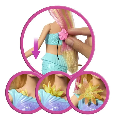 Barbie Muñeca Sirena Magica De Flores Jdm72 Mattel