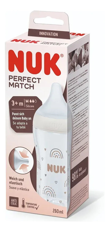 Nuk Mamadera Perfect Match 260 ml Cont de Temperatura Arco Iris 10742025