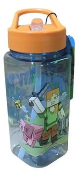 Botella Minecraft Celeste Transparente 500ml MI082