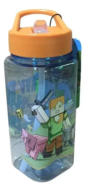 Botella Minecraft Celeste Transparente 500ml MI082