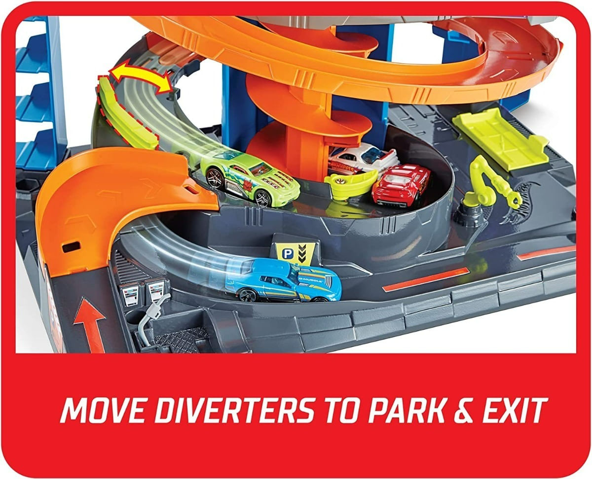 Hot Wheels Pista Mega Garaje Con 1 Auto Gtt95 Mattel