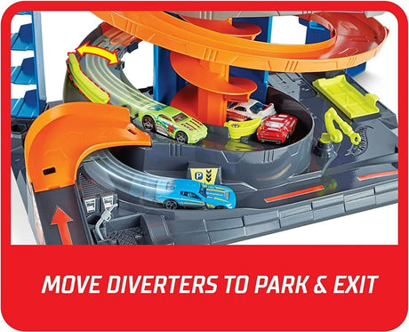 Hot Wheels Pista Mega Garaje Con 1 Auto Gtt95 Mattel