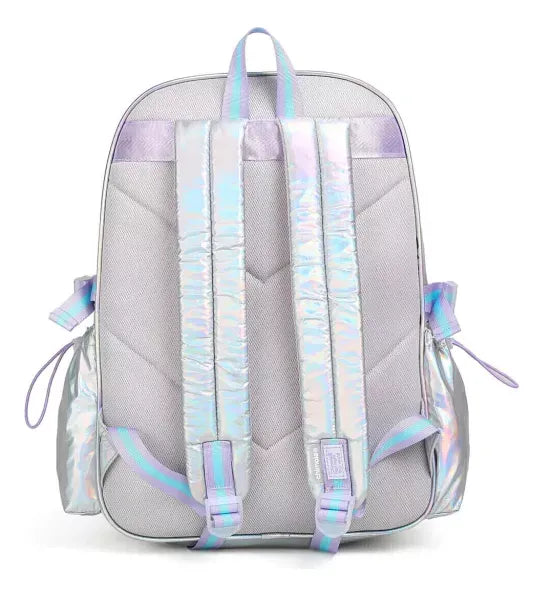 Chimola Mochila de espalda de 17" Shiny Blocks Silver TR156