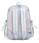 Chimola Mochila de espalda de 17" Shiny Blocks Silver TR156