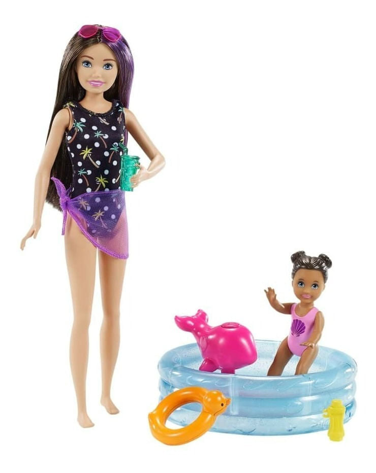 Barbie Muñeca Skipper Niñera Pool Party Grp39 Mattel