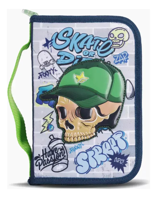 Footy Cartuchera rigida con un cierre Skull F53074.01.UNICO