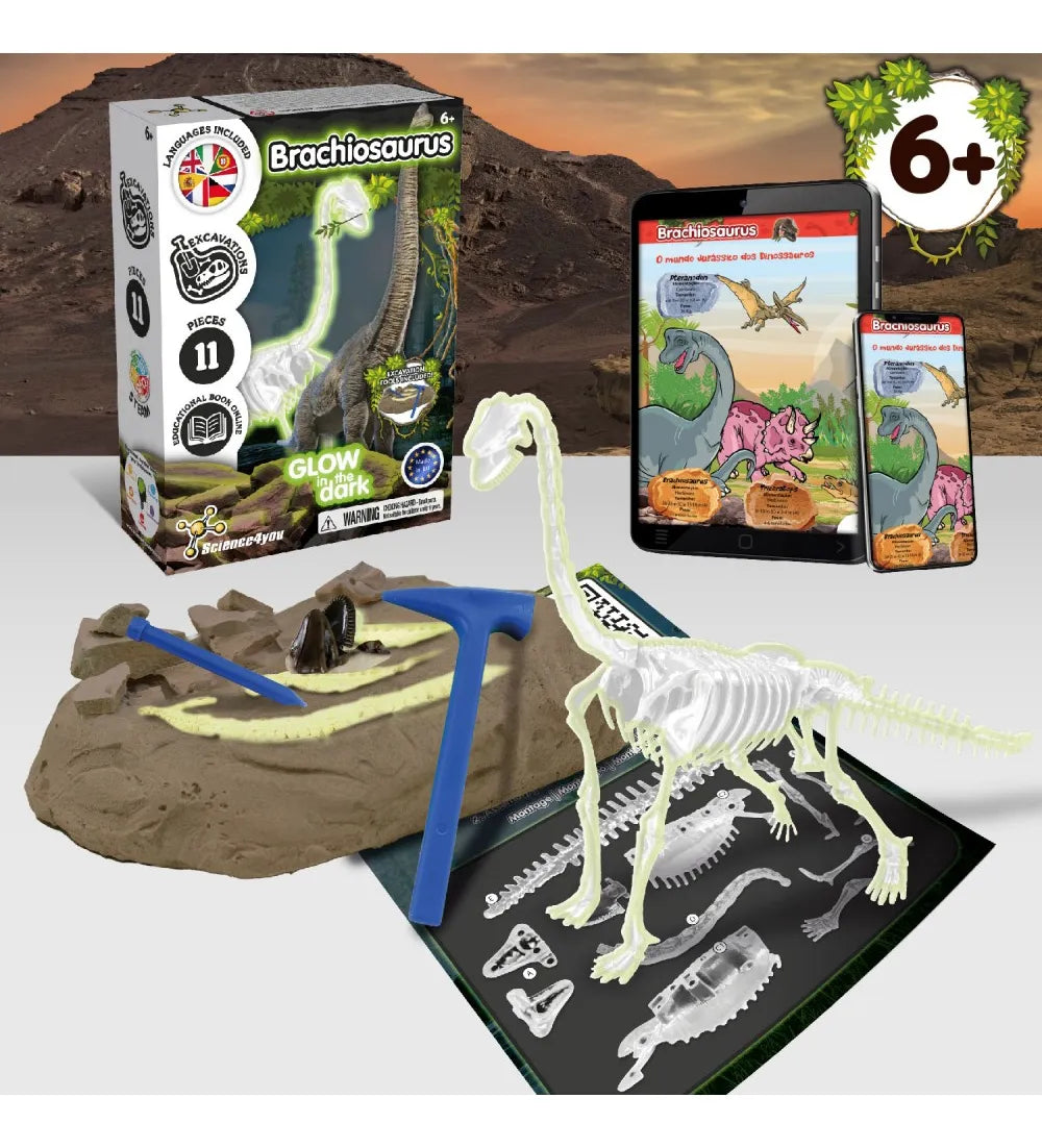Science4you Excavación de Fósiles Brachiosaurus Brilla en la Oscuridad 80004450 630857
