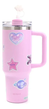 Skora Vaso Termico Con Bombilla Y Tapon Nube 1200ml Rosa 40135