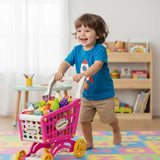 Carrito De Supermecado 44cm Con 60Pcs Rosa 2885345