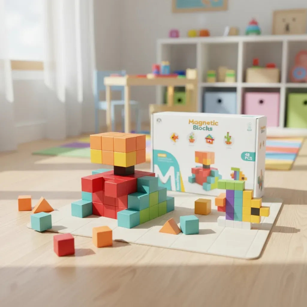 Bloques Cubos Stem Magnéticos Magnetic Blocks Shine 2886641
