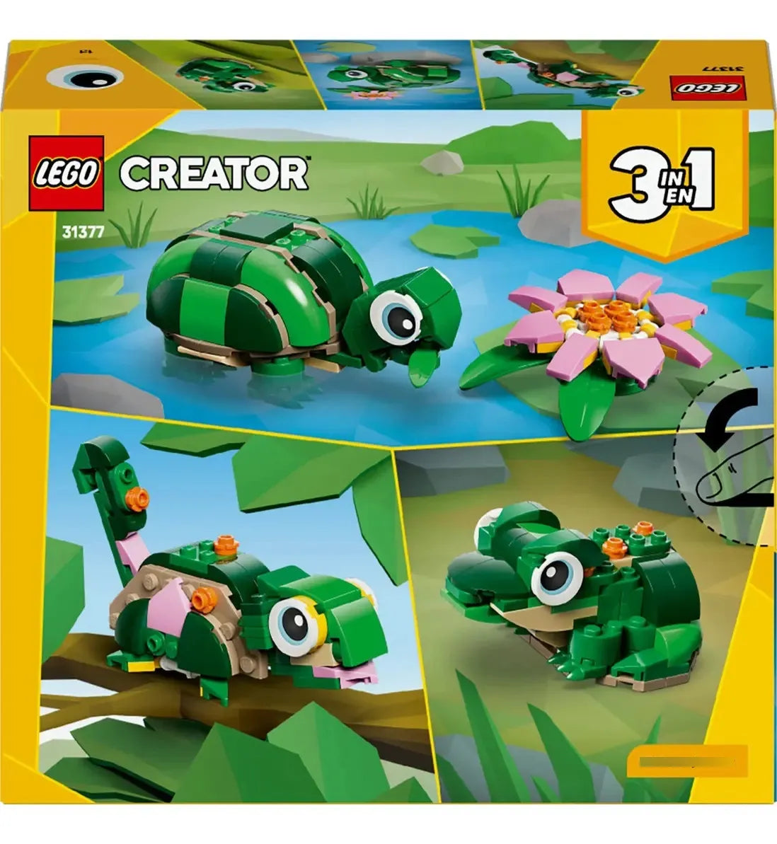 Lego Creator 3 en 1: Tortuga con Flor de Nenúfar 31377