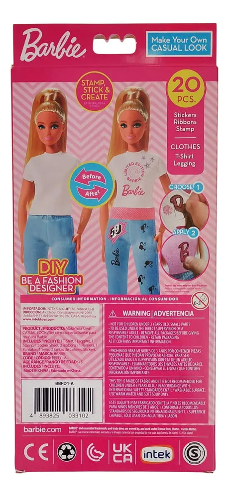 Barbie Set Ropa De Muñecas Para Diseñar Casual Look Bbfd1-A