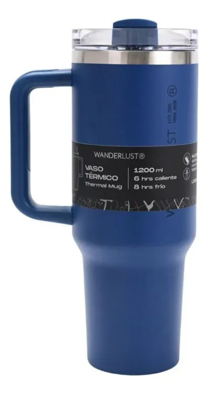 Wanderlust Vaso termico con bombilla 1200ml Azul 39429