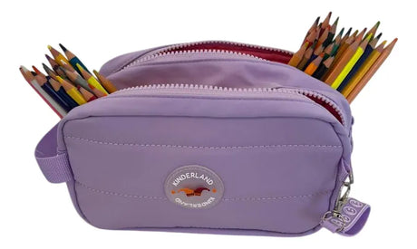 Cartuchera Escolar Doble Cierre Sl2505l Kinderland Lila