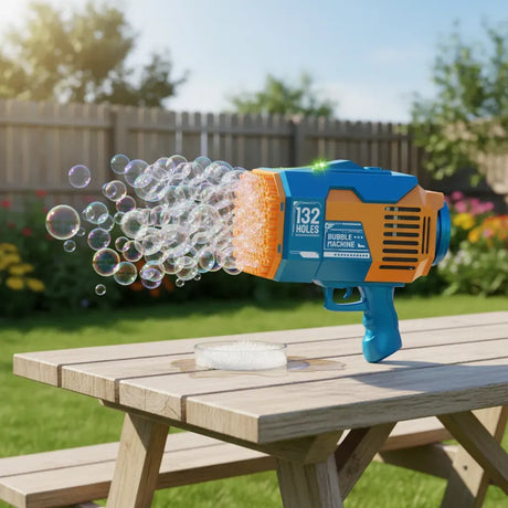 Pistola Burbujero Recargable Automática Con Luces Kb1280 Azul Shine