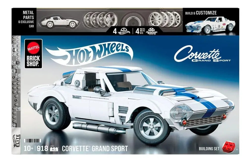 Hot Wheels Bloques de construccion Elite Corvette 918 Pcs JGR31