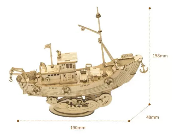 Robotime Puzzle 3d Barco Pesquero Tg308 Rolife
