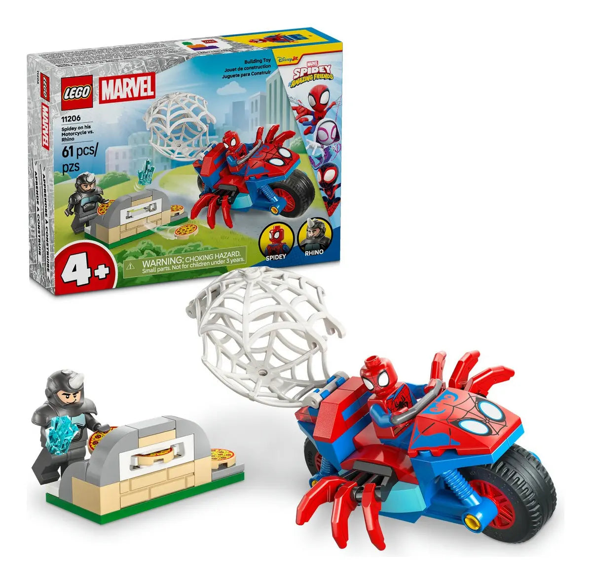 Lego Marvel: Spidey en su Moto vs Rhino 11206