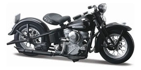 Maisto 1:18 Harley Davidson 1942 Flathead Verde y Harley Davidson 1948 Panhead Negro 40s -Pack x2 37301