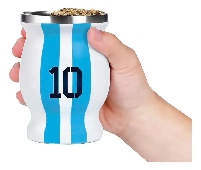 Mate Selección Argentina N10 De Acero Sl-2 Blanco