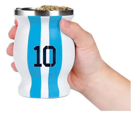 Mate Selección Argentina N10 De Acero Sl-2 Blanco