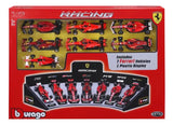 Bburago 1:43 Scuderia Ferrari: 7 Coches + Soporte de Exposición 18-36864