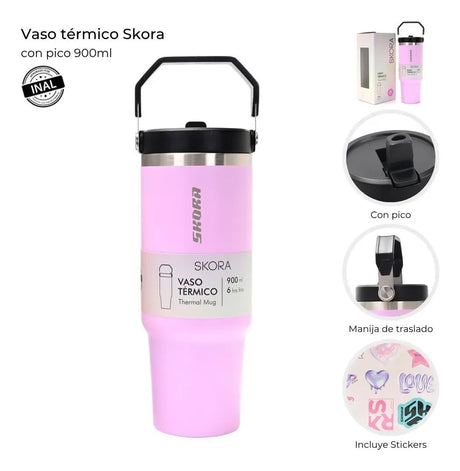 Skora Vaso termico rosa con pico de 900ml 37197