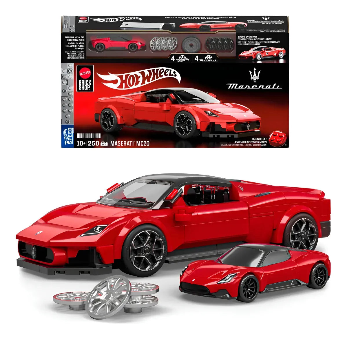 Hot Wheels Bloques de construccion Speed Maserati 250 Pcs JFR90
