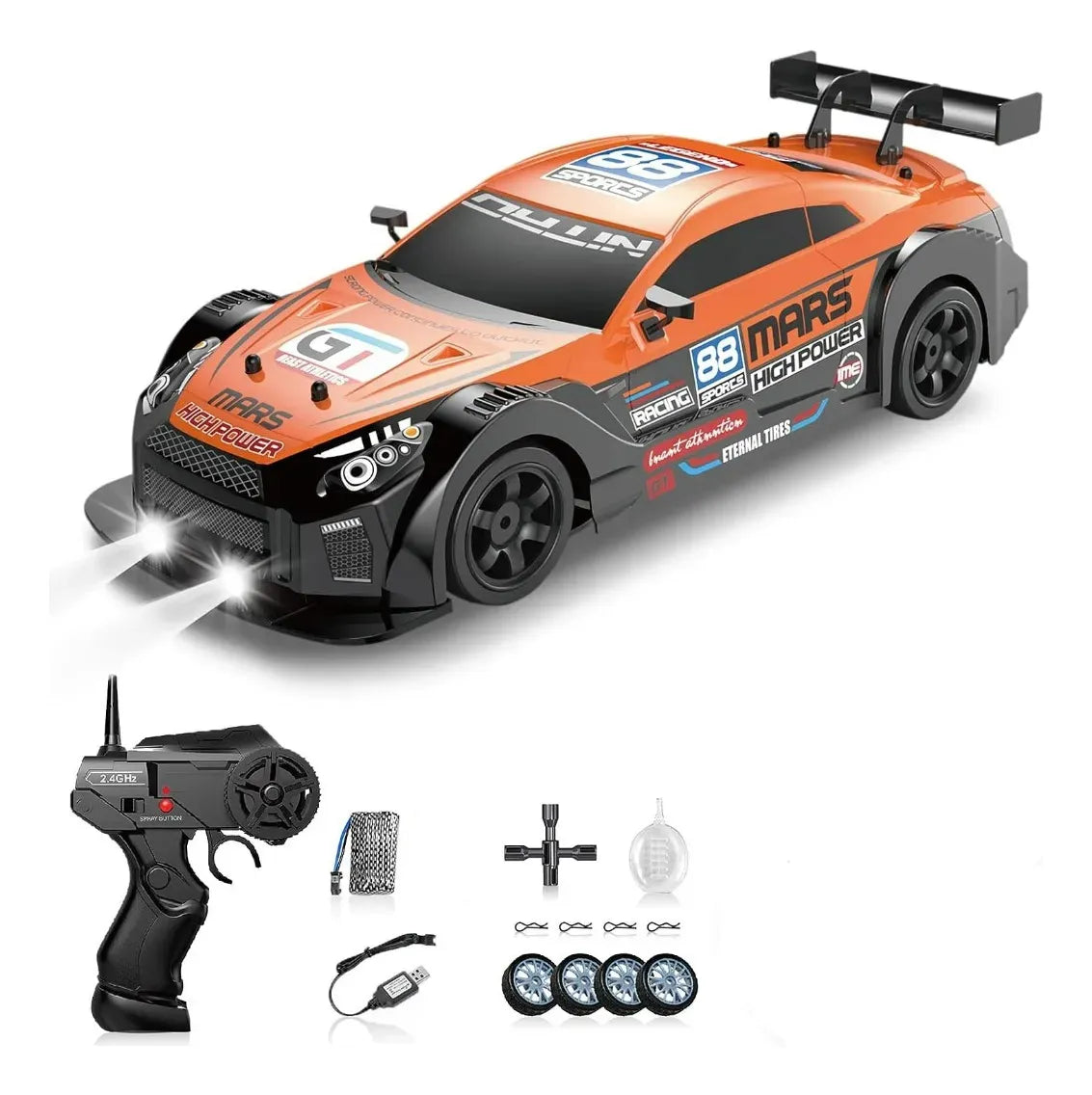 Auto Carrera Racing All Wheel Drive Drift Rc 1:36 024344 Ns