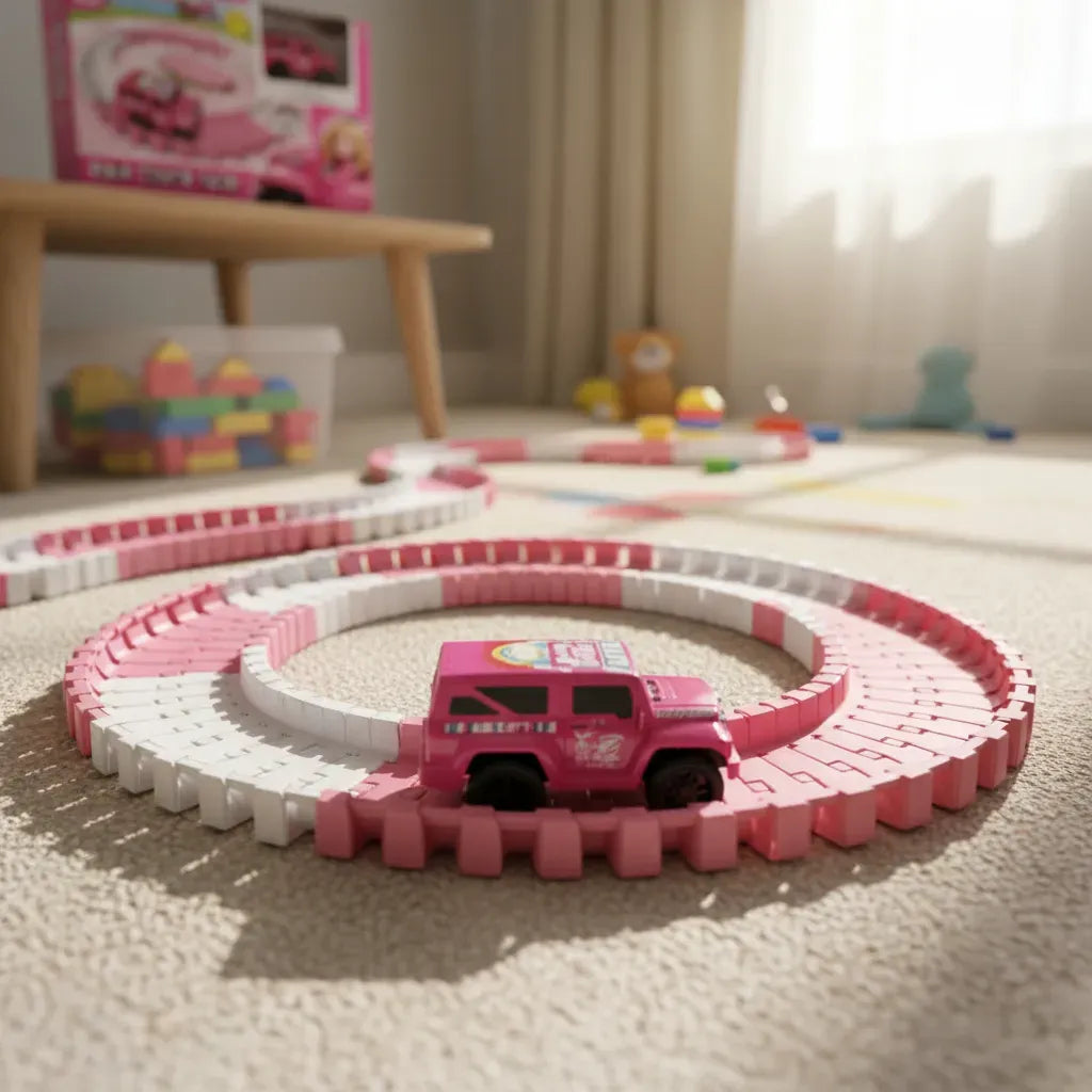 Pista con Coche Rosa para Niñas 51pzs 3067826