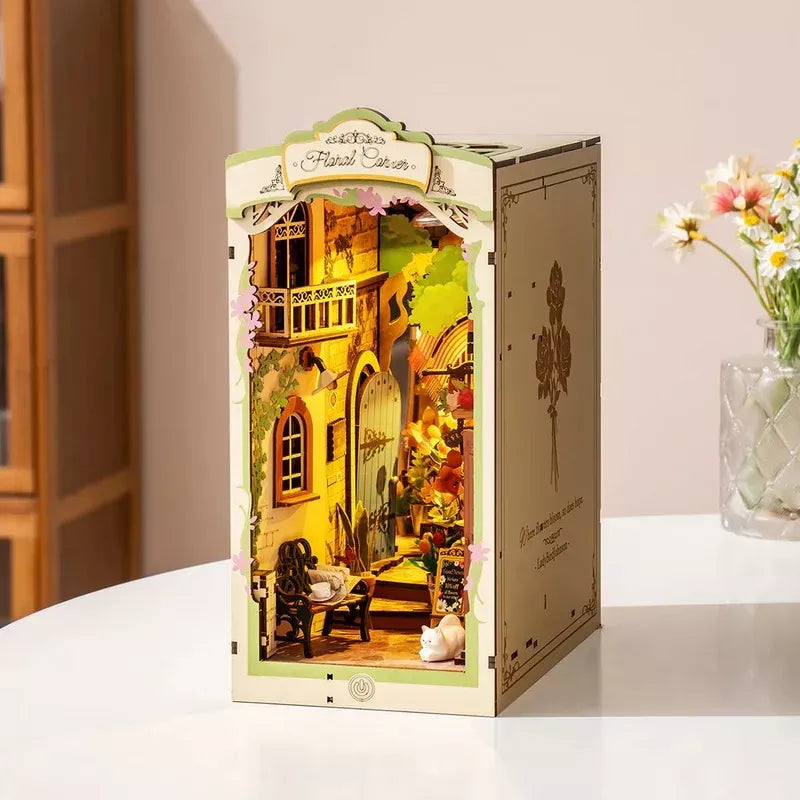 Robotime Puzzle 3d Rincon Floral Book Nook Tgb09 Rolife