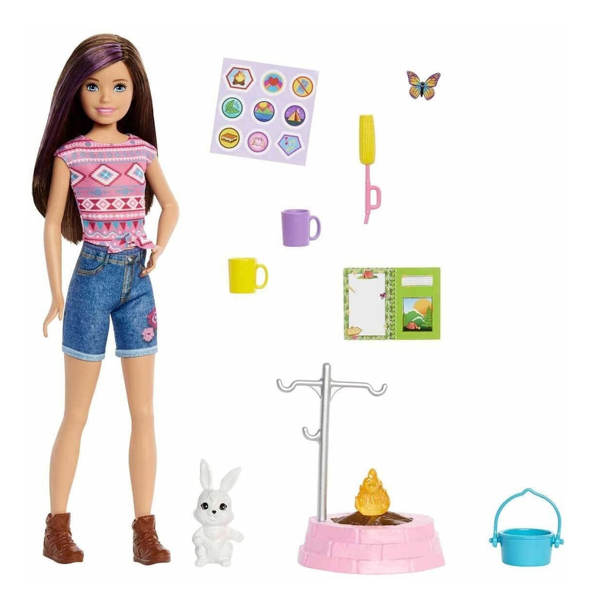 Muñeca Barbie Camping Con Mascota Hdf69 Mattel