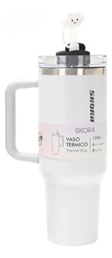 Skora Vaso termico con bombilla y tapan nube 1200ml Gris 37194