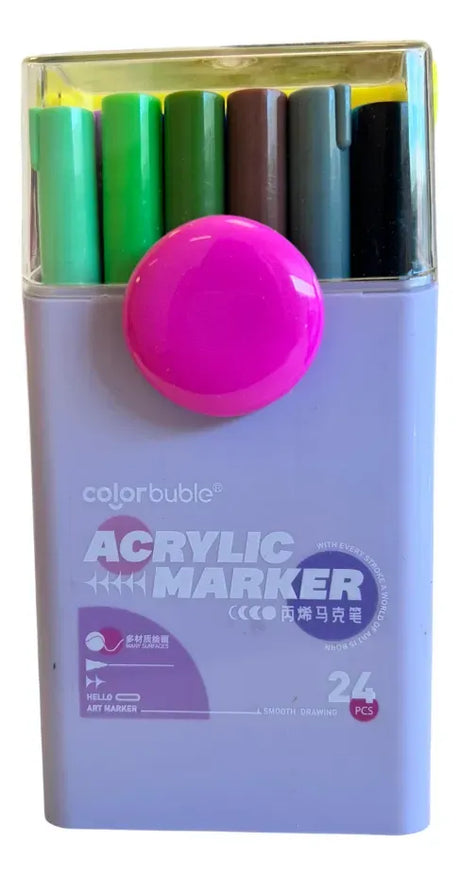 Marcadores Acrílicos con Estuche X24 Colores SL7107