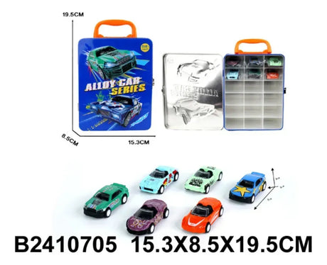 Valija con 6 Autos Pull Back 2410705 Shine