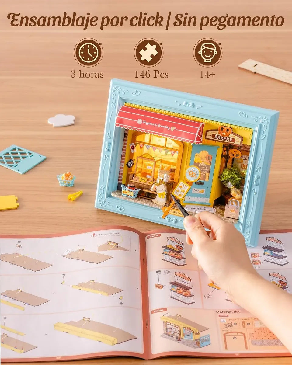 Robotime Puzzle 3d Panadería Fluffy Cat Rolife Dp001