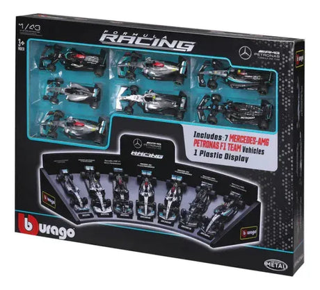 Bburago 1:43 Mercedes-AMG: 7 Coches + Soporte de Exposición 18-38170